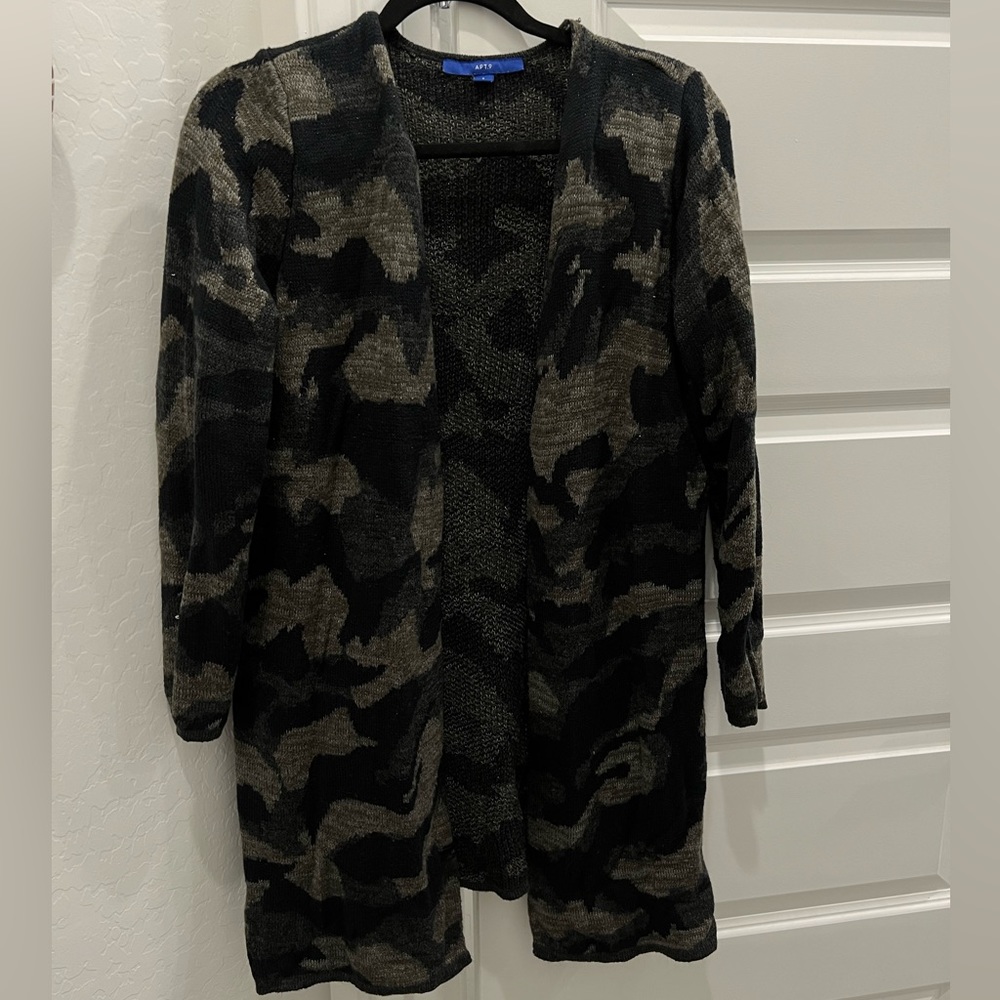 Army print cardigan
